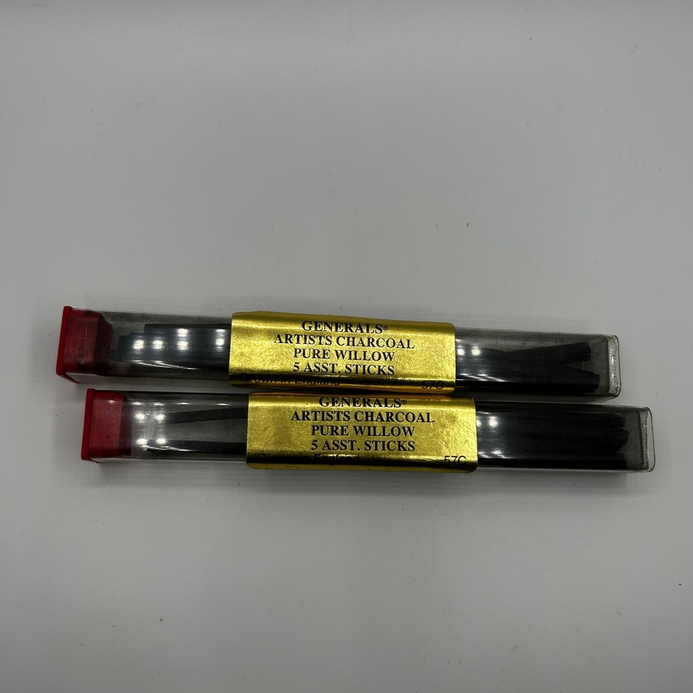 Generals Artists Charcoal Pure Willow 57C Grown in England 2 Packs 10 Sticks